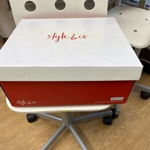 Style & Co Red and White Shoe Box